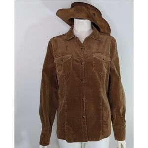 Vtg Velvet Western Pearl Snap Shirt Womens M/L